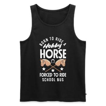 Hobby Horse School Bus Reiten - Männer Premium Bio Tank Top - Schwarz - Vorne - Michal (187cm)