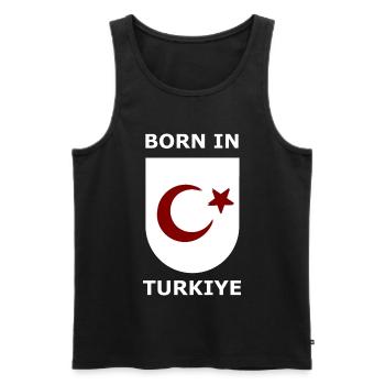 Born in Türkiye Shield - Männer Premium Bio Tank Top - Schwarz - Vorne - Michal (187cm)
