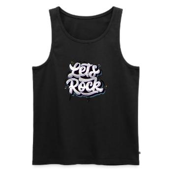 Let's Rock - Männer Premium Bio Tank Top - Schwarz - Vorne - Michal (187cm)