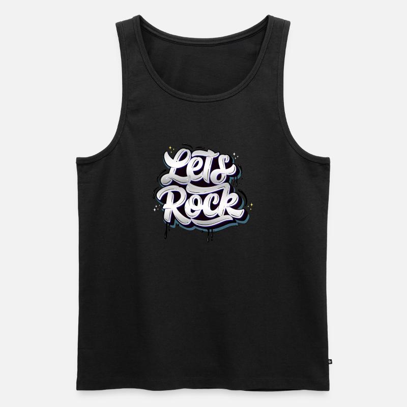 Let's Rock - Männer Premium Bio Tank Top - Schwarz