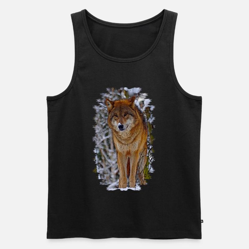 wolf - Männer Premium Bio Tank Top - Schwarz