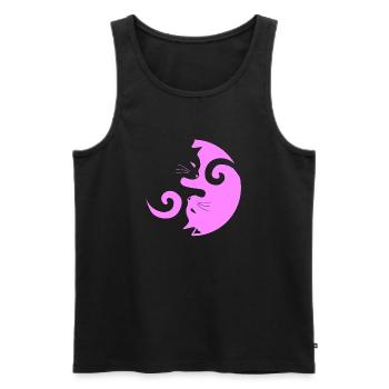 Yin Yang Cat | Katze, Katzenliebe, Tier - Männer Premium Bio Tank Top - Schwarz - Vorne - Michal (187cm)
