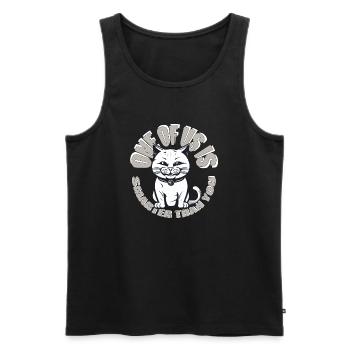 One of us is smarter than you | Cat Style - Männer Premium Bio Tank Top - Schwarz - Vorne - Michal (187cm)