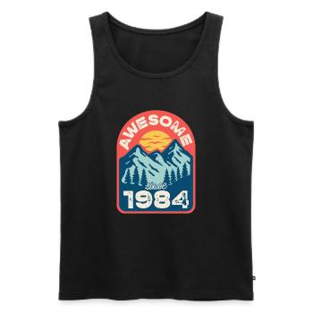 Awesome since 1984 - Männer Premium Bio Tank Top - Schwarz - Vorne - AI Model Male 178 light (178cm)