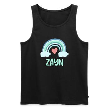 Zayn Name Rainbow Baby - Men's Premium Organic Tank Top - black - Front - Michal (187cm)