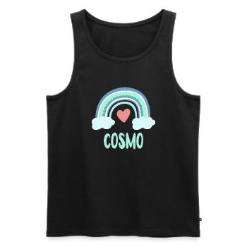 Cosmo Name Regenbogen Baby - Männer Premium Bio Tank Top - Schwarz - Vorne - AI Model Male 178 light (178cm)