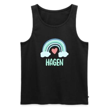 Hagen Name Rainbow Baby - Men's Premium Organic Tank Top - black - Front - Michal (187cm)