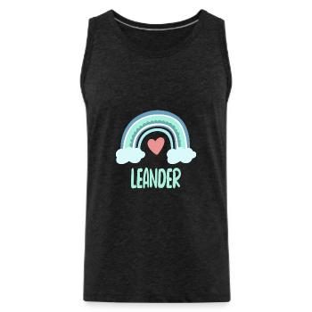 Leander Name Regenbogen Baby - Männer Premium Bio Tank Top - Anthrazit - Vorne - Alexander (188cm)