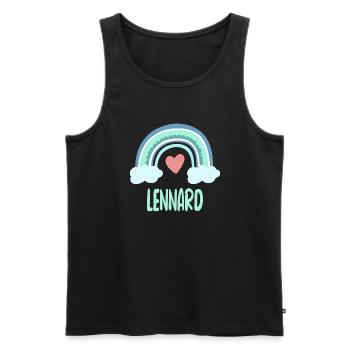 Lennard Name Rainbow Baby - Men's Premium Organic Tank Top - black - Front - Michal (187cm)