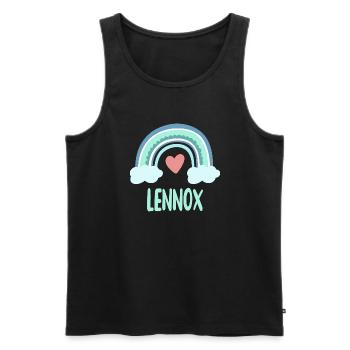Lennox Name Regenbogen Baby - Männer Premium Bio Tank Top - Schwarz - Vorne - AI Model Male 178 light (178cm)
