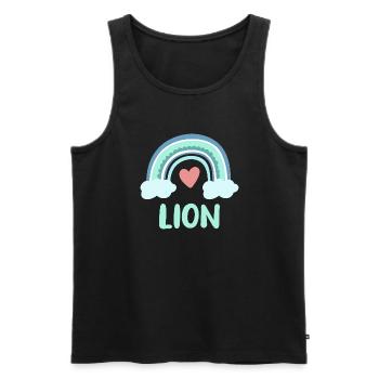 Lion Name Rainbow Baby - Men's Premium Organic Tank Top - black - Front - AI Model Male 178 light (178cm)