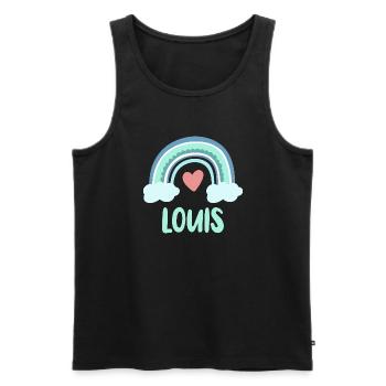 Louis Name Rainbow Baby - Men's Premium Organic Tank Top - black - Front - AI Model Male 178 light (178cm)
