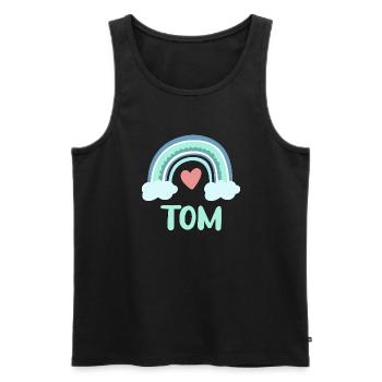 Tom Name Rainbow Baby - Men's Premium Organic Tank Top - black - Front - Michal (187cm)