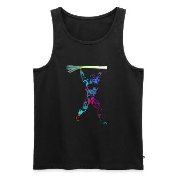 Leek Jerk - Men's Premium Organic Tank Top - black - Front - Michal (187cm)