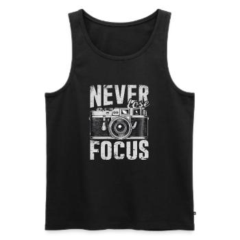 Never Lose Focus - Men's Premium Organic Tank Top - black - Front - Michal (187cm)