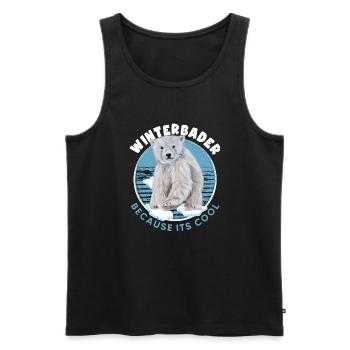 winterbader eisbader eisbär geht eisbaden - Männer Premium Bio Tank Top - Schwarz - Vorne - AI Model Male 178 light (178cm)