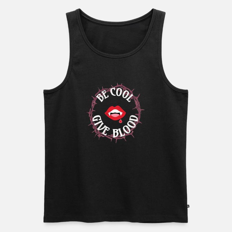 Be cool, give Blood! Gothic - Männer Premium Bio Tank Top - Schwarz