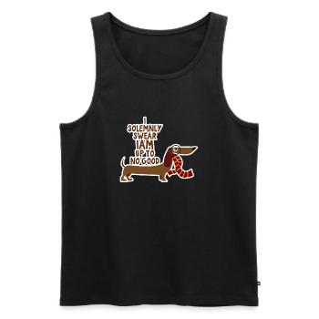 Happy Dog Dog T-Shirt - Idée cadeau pour enfants - Débardeur bio Premium Homme - noir - Devant - AI Model Male 178 light (178cm)