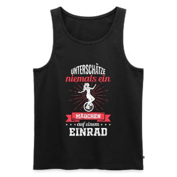 Einrad Mädchen Spruch - Männer Premium Bio Tank Top - Schwarz - Vorne - Michal (187cm)