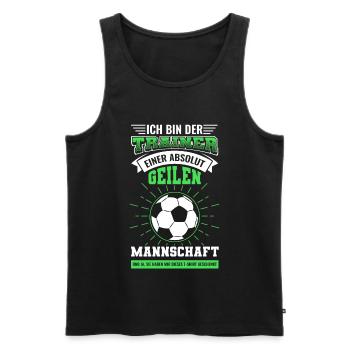 Fußballtrainer Trainer Mannschaft Spruch - Männer Premium Bio Tank Top - Schwarz - Vorne - AI Model Male 178 light (178cm)