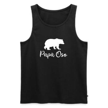 Daddy Father Bear Spanish Gift Birthday Funny - Men's Premium Organic Tank Top - black - Front - Michal (187cm)