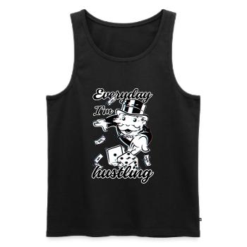 Monopoly Everyday I'm Hustling 3D Avec Des Cubes - Débardeur bio Premium Homme - noir - Devant - AI Model Male 178 light (178cm)