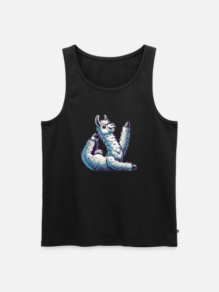 Lama Yoga Alpaka Gymnastik Künstlerisches Turnen - Männer Premium Bio Tank Top - Schwarz