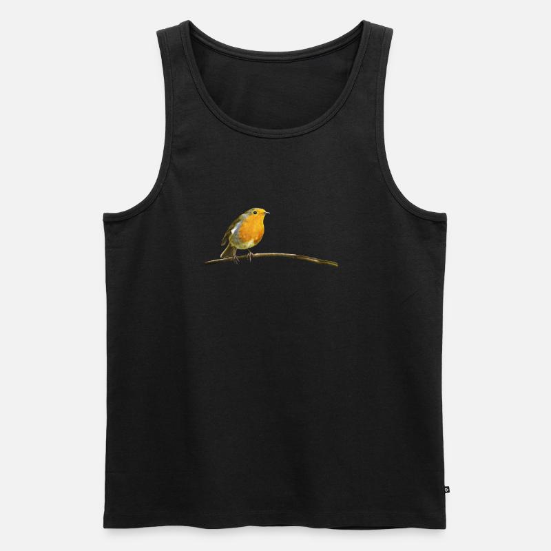Rotkehlchen - Männer Premium Bio Tank Top - Schwarz