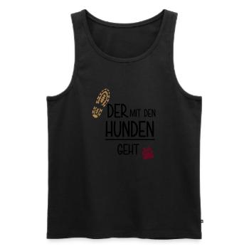 Der mit den Hunden geht - Männer Premium Bio Tank Top - Schwarz - Vorne - Michal (187cm)