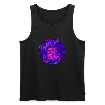 Night Owl - Men's Premium Organic Tank Top - black - Front - AI Model Male 178 light (178cm)