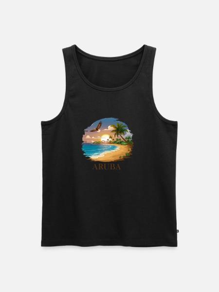 Dream Beach Sunset Aruba - Men's Premium Organic Tank Top - black