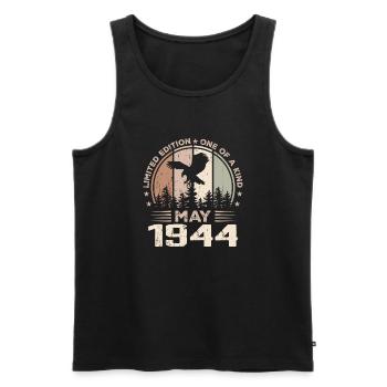 Incomparable depuis mai 1944, 80e Anniversaire - Débardeur bio Premium Homme - noir - Devant - Michal (187cm)