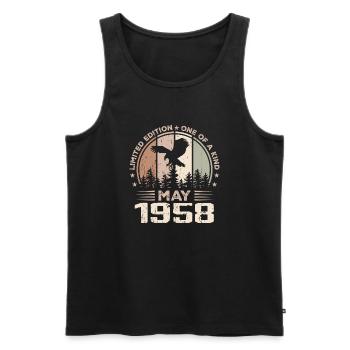 Incomparable since May 1958, 66th Anniversary - Men's Premium Organic Tank Top - black - Front - Michal (187cm)