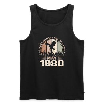 Unvergleichlich seit Mai 1980, 44. Jubiläum - Männer Premium Bio Tank Top - Schwarz - Vorne - Michal (187cm)