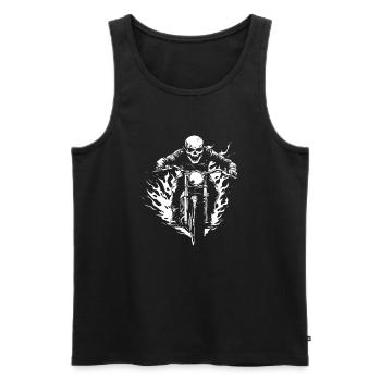 Biker Skull Motorcycle Gift - Men's Premium Organic Tank Top - black - Front - Michal (187cm)