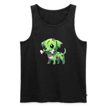 Mignon Halloween chien zombie beagle avec os - Débardeur bio Premium Homme - noir - Devant - Michal (187cm)