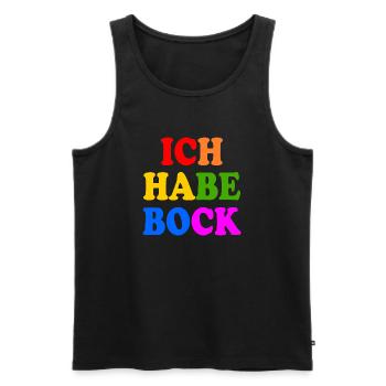 Ich habe bock - Männer Premium Bio Tank Top - Schwarz - Vorne - AI Model Male 178 light (178cm)
