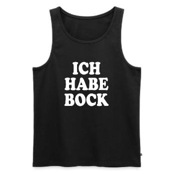 Ich habe bock - Männer Premium Bio Tank Top - Schwarz - Vorne - AI Model Male 178 light (178cm)