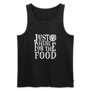 Juste pour manger ici - Pizza - Débardeur bio Premium Homme - noir - Devant - Michal (187cm)
