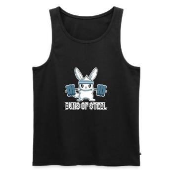 Bun Of Steel, Häschen - Männer Premium Bio Tank Top - Schwarz - Vorne - Michal (187cm)