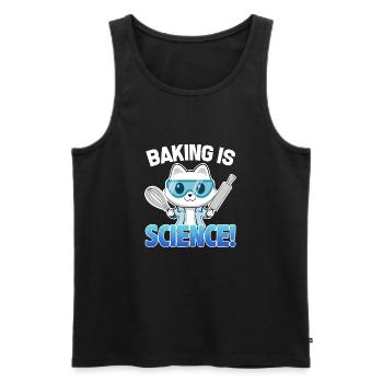 Baking is Science Cat - Men's Premium Organic Tank Top - black - Front - AI Model Male 178 light (178cm)