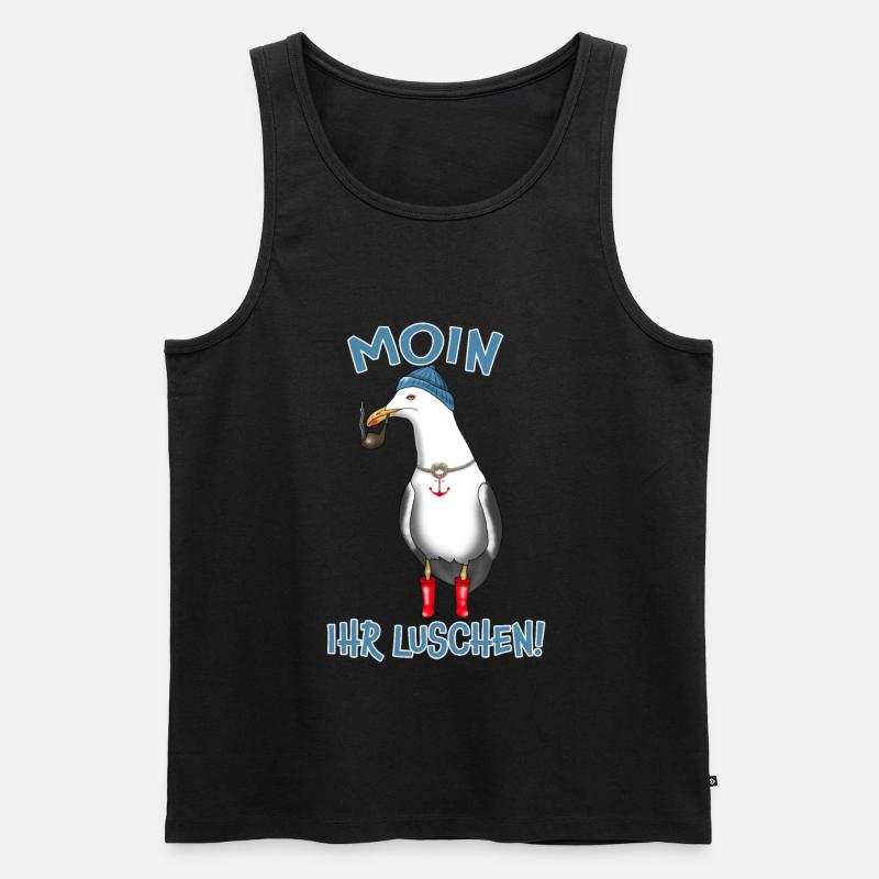 Seagull MOIN DIN LUSH! - Ekologisk premium tanktopp herr - svart