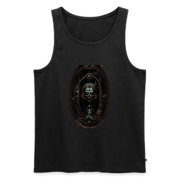 Crâne sombre d’Halloween - Débardeur bio Premium Homme - noir - Devant - AI Model Male 178 light (178cm)