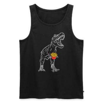Pommesaurier Pommes Frites Dinosaurier T Rex Fritt - Männer Premium Bio Tank Top - Schwarz - Vorne - Michal (187cm)