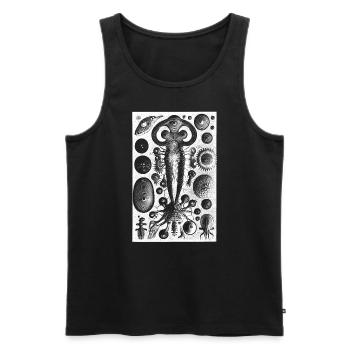 Abstract Nature Shapes Monster Retro Illustration - Men's Premium Organic Tank Top - black - Front - AI Model Male 178 light (178cm)