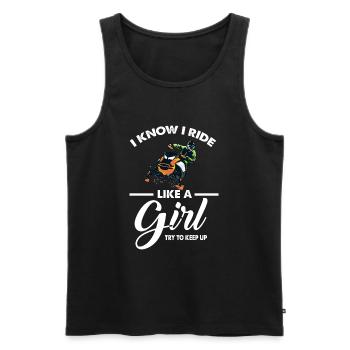 Schneemobilfahrt lustiges Zitat wie ein Mädchen Wi - Männer Premium Bio Tank Top - Schwarz - Vorne - Michal (187cm)