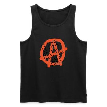 Le punk n'est pas mort t-shirt humour metal - Débardeur bio Premium Homme - noir - Devant - AI Model Male 178 light (178cm)