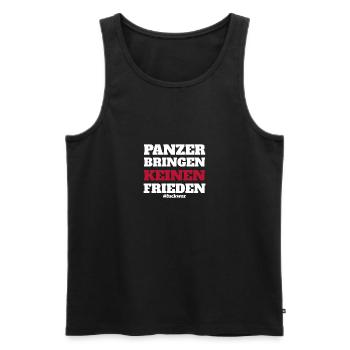 Panzer bringen keinen Frieden! #fuckwar - Männer Premium Bio Tank Top - Schwarz - Vorne - Michal (187cm)