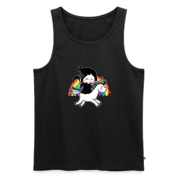 Death Is Magic - Unicorn Grim Reaper Rainbow - Men's Premium Organic Tank Top - black - Front - Michal (187cm)