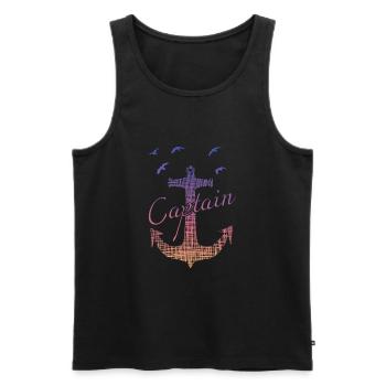 captain - Männer Premium Bio Tank Top - Schwarz - Vorne - Michal (187cm)